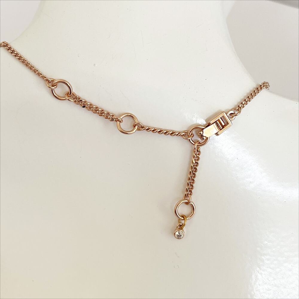 GIVENCHY Vintage Crystal Rose Gold Pear Y Drop Necklace Pendant - Picture 5 of 8